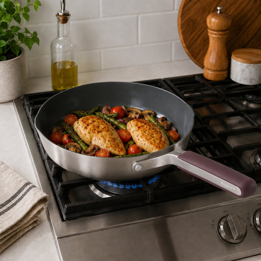 BergHOFF Elements 18/10 Stainless Steel Nonstick 11" Fry Pan, Purple - Skillets & Frying Pans