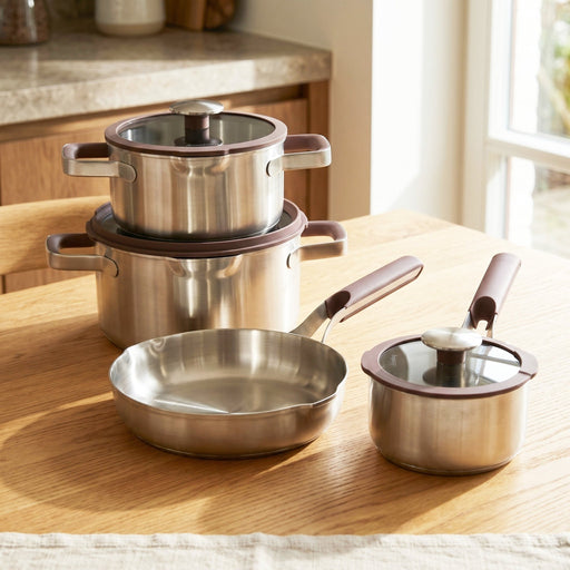 BergHOFF Elements 18/10 Stainless Steel 7pc Cookware Set, Purple - Cookware Sets