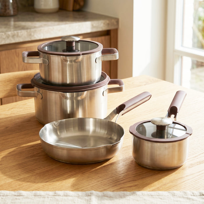 BergHOFF Elements 18/10 Stainless Steel 7pc Cookware Set, Purple
