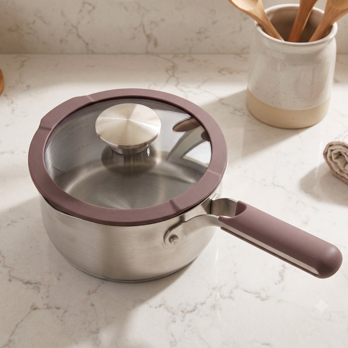 BergHOFF Elements 18/10 Stainless Steel 7pc Cookware Set, Purple
