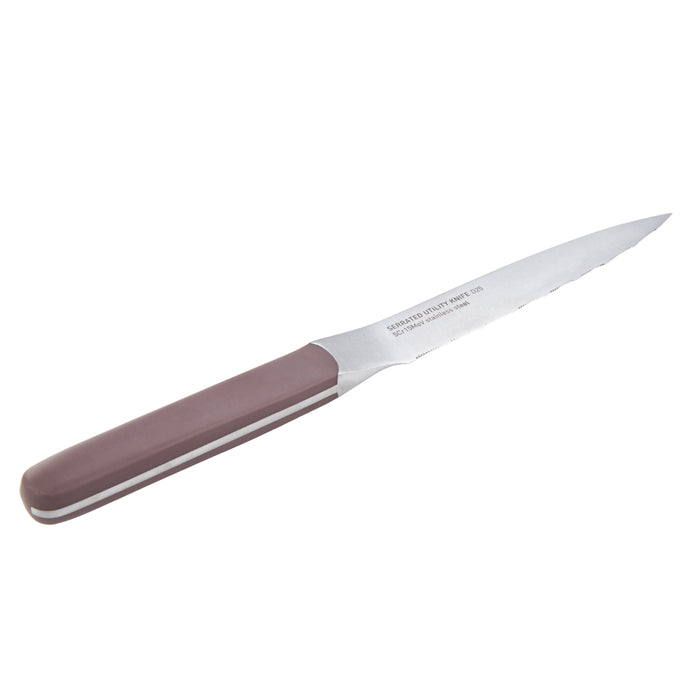 BergHOFF Elements Stainless Steel 4.5" Serrated Utility Knife, Purple