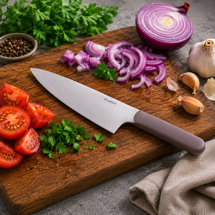 Image 4 of Elements Stainless Steel 8" Chef's Knife, Purple