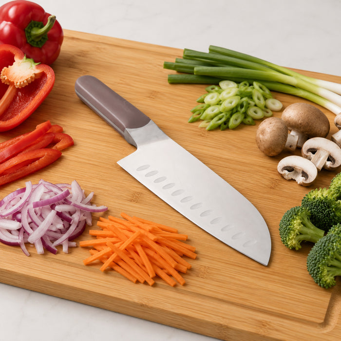BergHOFF Elements Stainless Steel 6.5" Santoku Knife, Purple