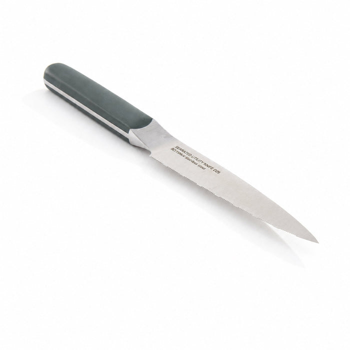 BergHOFF Elements Stainless Steel 4.5" Serrated Utility Knife, Green - Kitchen Knives