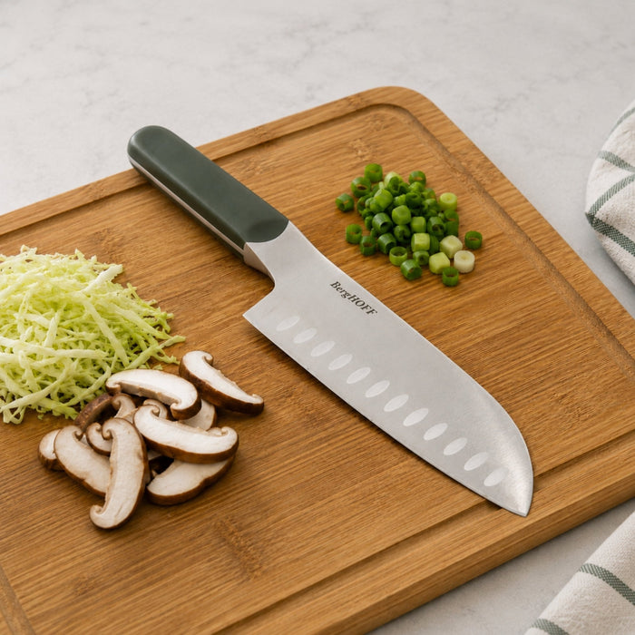 BergHOFF Elements Stainless Steel 6.5" Santoku Knife, Green - Kitchen Knives