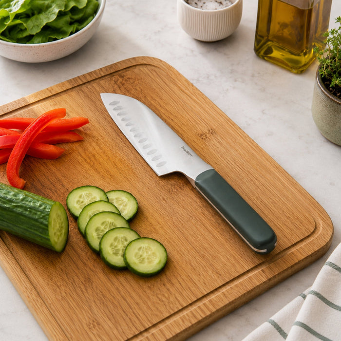 BergHOFF Elements Stainless Steel 6.5" Santoku Knife, Green - Kitchen Knives
