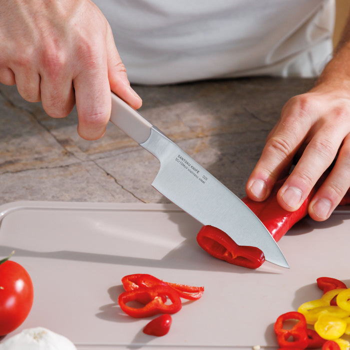 BergHOFF Elements Stainless Steel 4.5" Santoku Knife, Sand