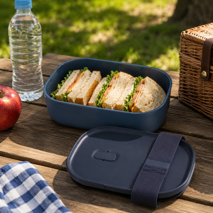 BergHOFF Nomad Lunch Box with Strap, Navy - Lunch Boxes & Totes