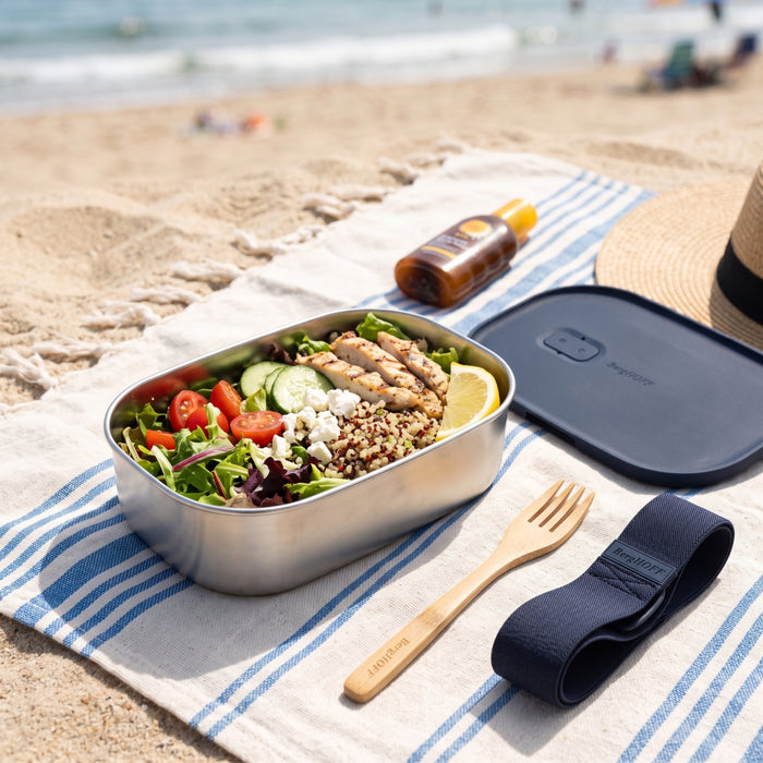 BergHOFF Nomad Lunch Box with Strap, Steel and Navy