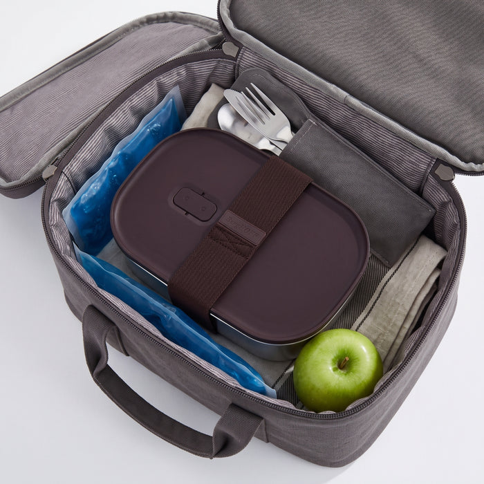 BergHOFF Nomad Lunch Box with Strap, Steel and Chocolate