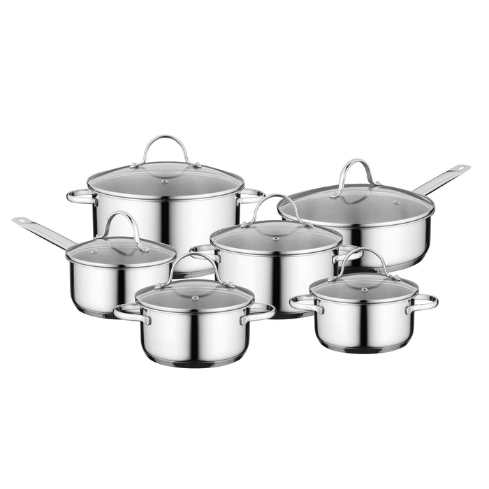 12Pc Stainless Steel Casserole Saucepan Stock Pot Set Kitchen Induction  Cookware