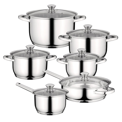 Image 1 of Essentials Gourmet 6Pc 18/10 Stainless Steel Cookware Set, Stainless Steel Handles