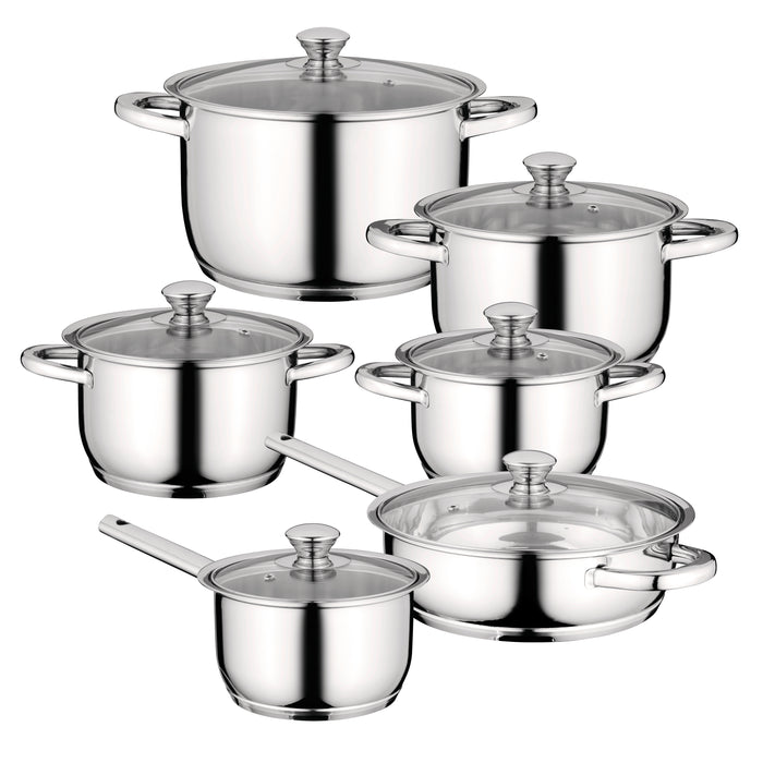 BergHOFF Essentials Gourmet 12Pc 18/10 Stainless Steel Cookware Set, B