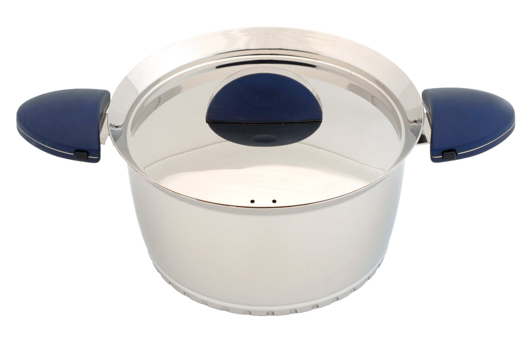 BergHOFF Stacca 6.25" Stainless Steel Covered Casserole, Blue - Stock Pots