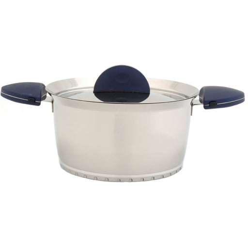 Image 1 of Stacca 10" Stainless Steel Covered Stock Pot, Blue