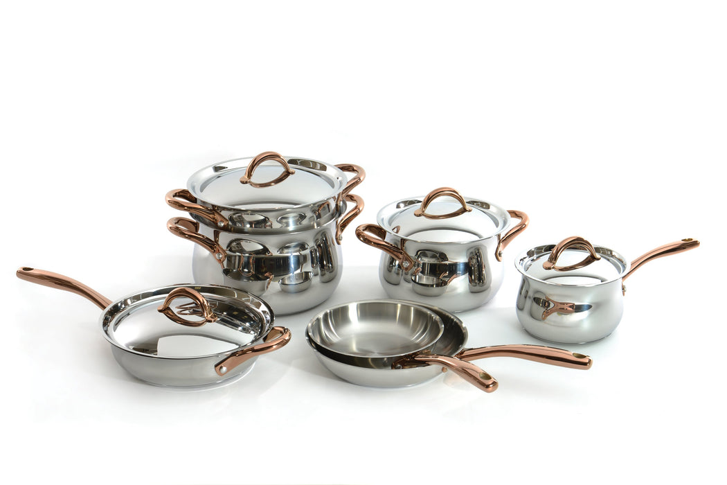 Image 1 of Ouro Gold 11Pc 18/10 Stainless Steel Cookware Set with Stainless Steel Lids