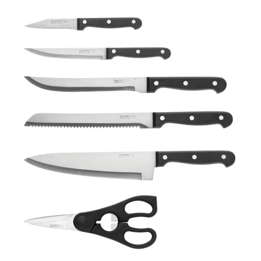 Image 2 of Essentials 7pc Triple Riveted Knife Block, Quadro