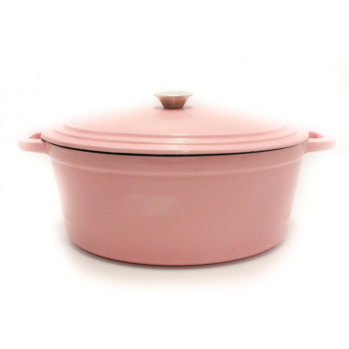 Image 1 of Neo Cast Iron Oval Covered Dutch Oven Dish 5qt Pink