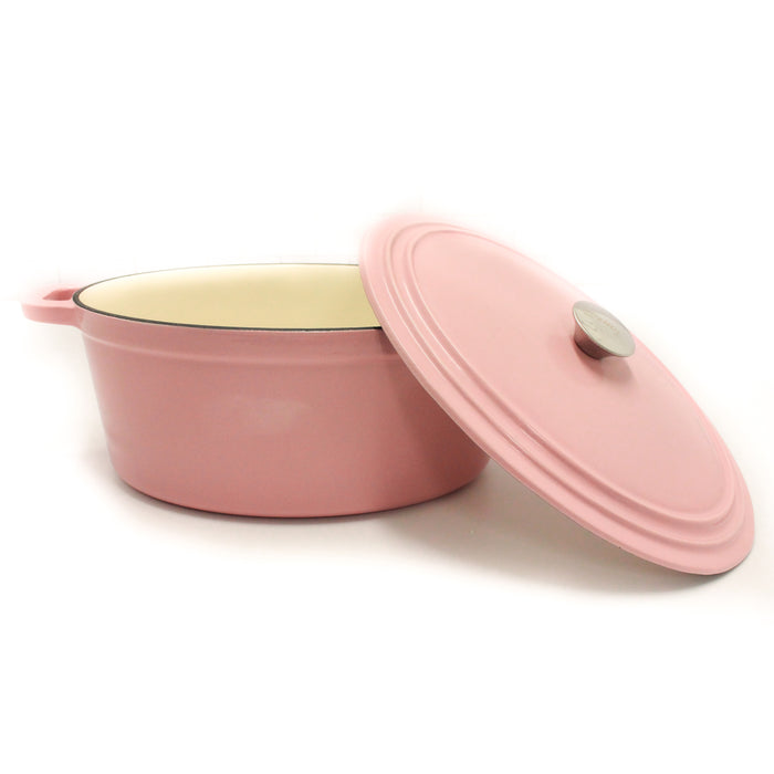 Image 2 of BergHOFF Neo 5qt Cast Iron Oval Covered Dutch Oven, Pink