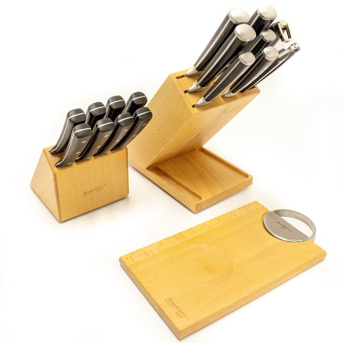 Image 2 of Smart Knife 20 Pieces Forged Cutlery Set/ Swivel base, Cut Brd & Herb Cutter/Block