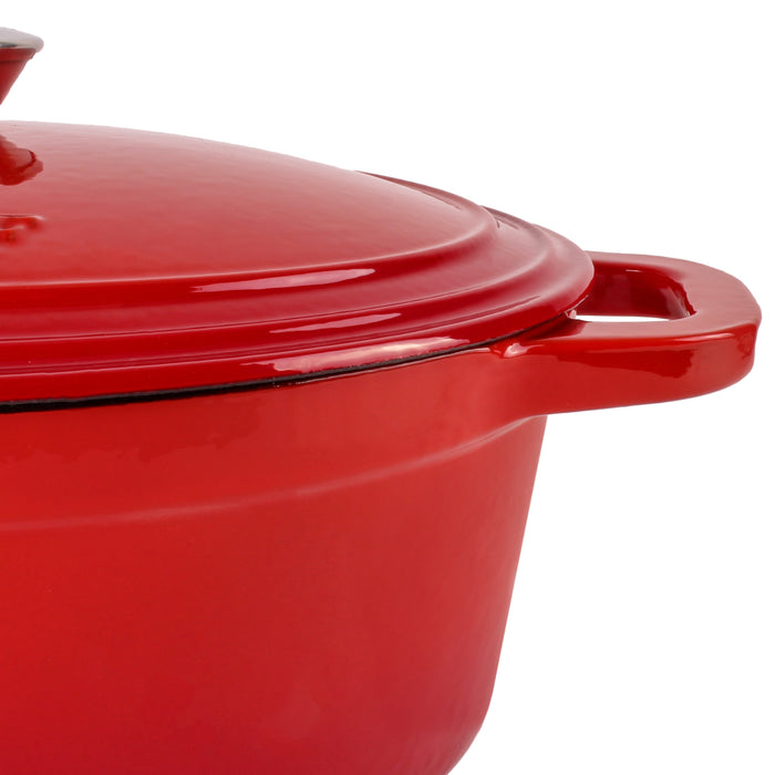 Image 5 of BergHOFF Neo 8qt Cast Iron Oval Covered Dutch Oven, Red