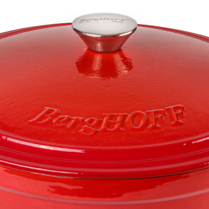 Image 6 of BergHOFF Neo 7qt Cast Iron Round Covered Dutch Oven, Red