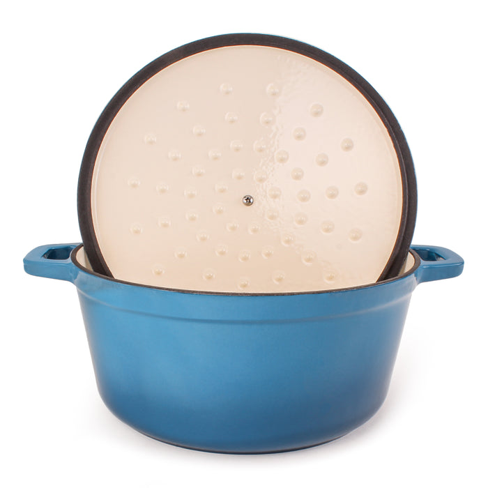 Image 3 of BergHOFF Neo 7qt Cast Iron Round Covered Dutch Oven, Blue
