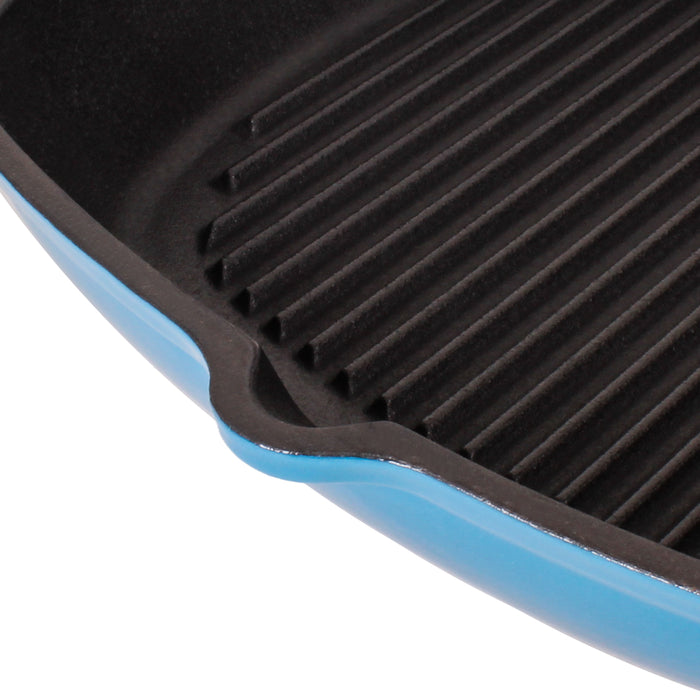Image 3 of BergHOFF Neo 11" Cast Iron Square Grill Pan, Blue