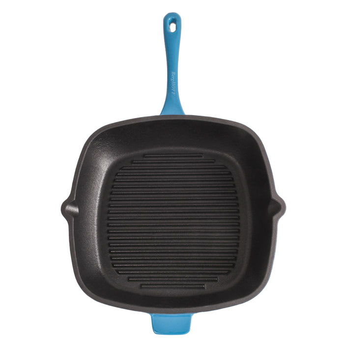 Image 4 of BergHOFF Neo 11" Cast Iron Square Grill Pan, Blue