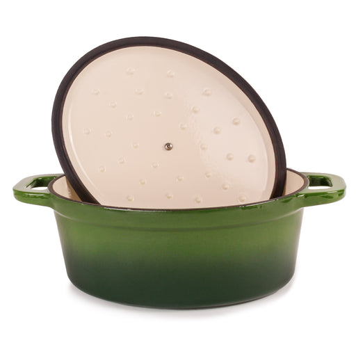 Image 2 of BergHOFF Neo 8qt Cast Iron Oval Covered Dutch Oven, Green