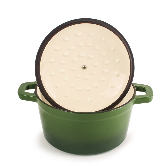 Image 3 of BergHOFF Neo 3qt Cast Iron Round Covered Dutch Oven, Green