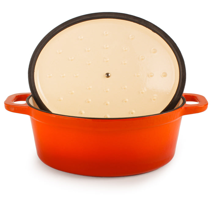 Image 2 of BergHOFF Neo 5qt Cast Iron Oval Covered Dutch Oven, Orange