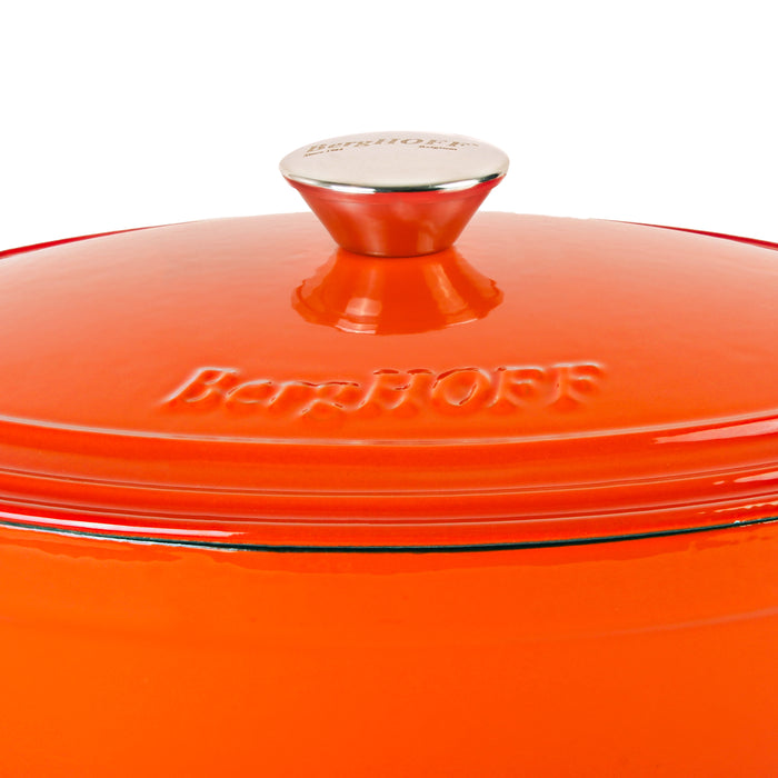 Image 3 of BergHOFF Neo 5qt Cast Iron Oval Covered Dutch Oven, Orange