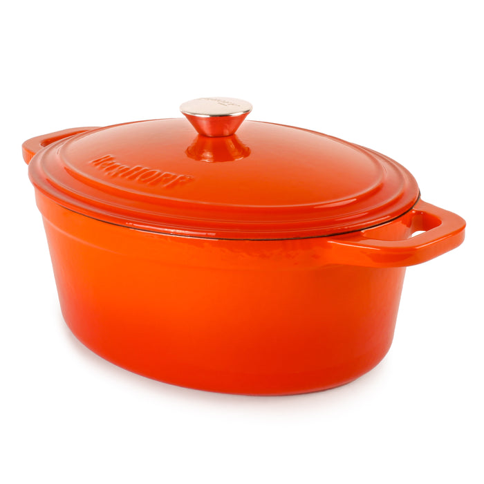 Image 5 of BergHOFF Neo 5qt Cast Iron Oval Covered Dutch Oven, Orange
