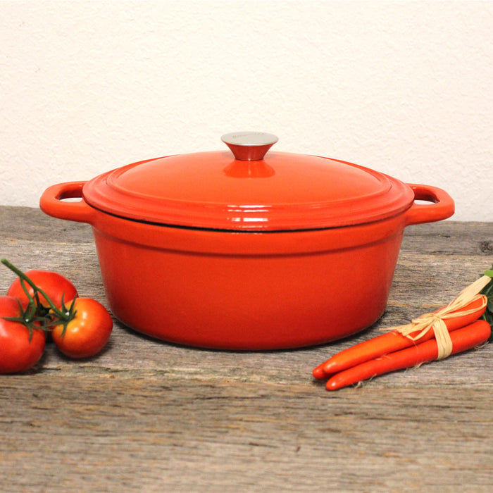 Image 1 of Neo 5Qt Cast Iron Oval Covered Dutch Oven, Orange