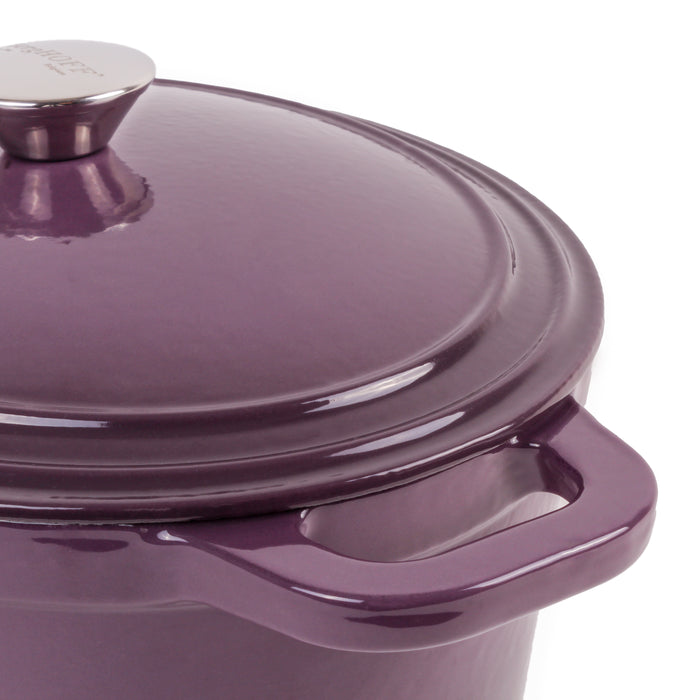 Image 5 of BergHOFF Neo 8qt Cast Iron Oval Covered Dutch Oven, Purple