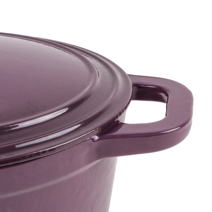 Image 4 of BergHOFF Neo 5qt Cast Iron Oval Covered Dutch Oven, Purple