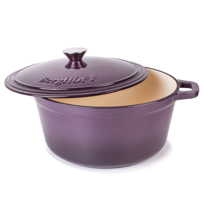 Image 2 of BergHOFF Neo 7qt Cast Iron Round Covered Dutch Oven, Purple