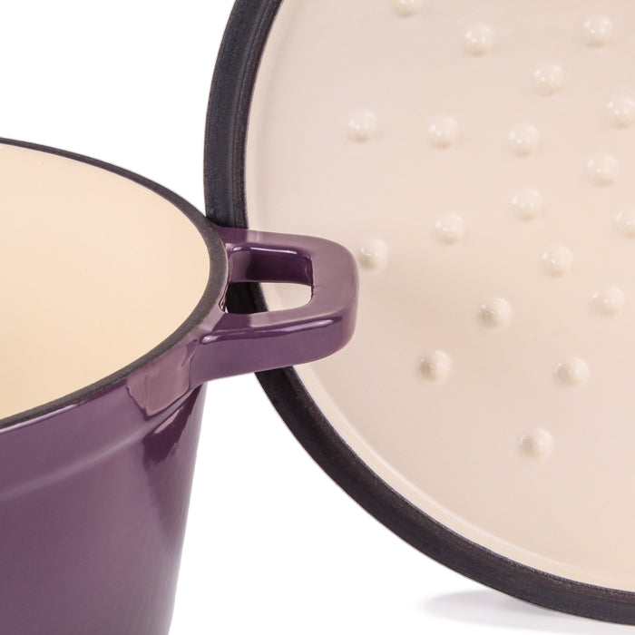 Image 3 of BergHOFF Neo 7qt Cast Iron Round Covered Dutch Oven, Purple