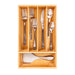 Image 2 of 5-Slot Flatware Organizer Features 5 built-in dividers to sort and organize place setting pieces; can be used in the kitchen for fork, spoon, knife, and gadget organization. All the right spaces for flatware in renewable bamboo. Designed to fit al