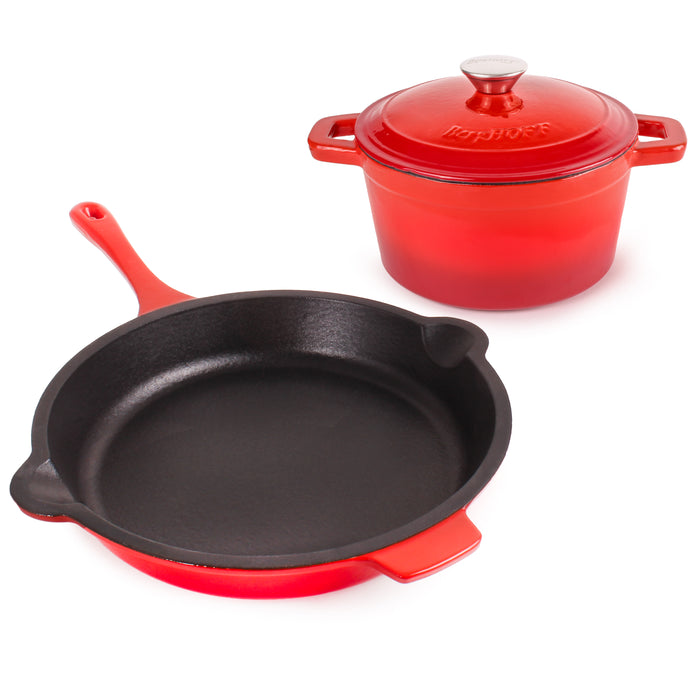 Image 1 of Neo Cast Iron 3Pc Cookware Set, Red