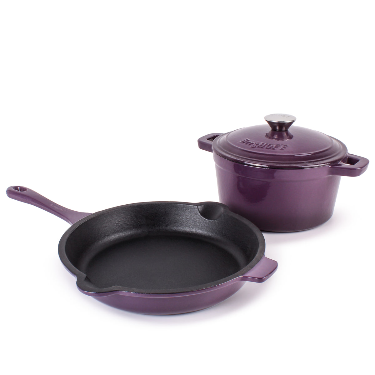 Bruntmor Purple 2-in-1 Square Enamel Cast Iron Dutch Oven Baking Pan Set,  0.87 H 4.72 L 5.31 W - Foods Co.