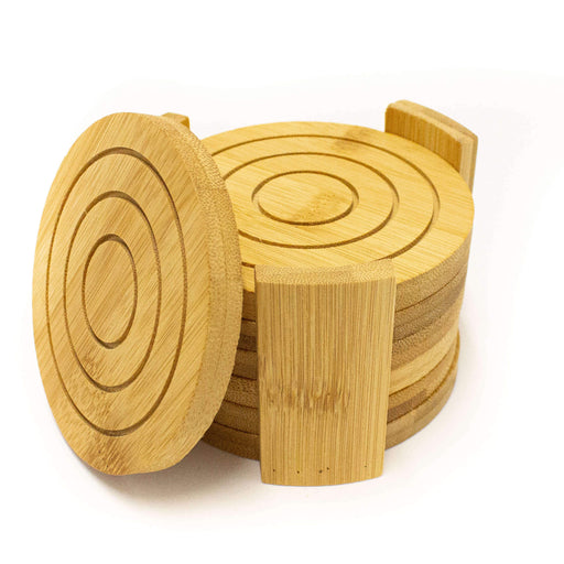 Image 1 of Bamboo 7 Pieces  Coaster Set