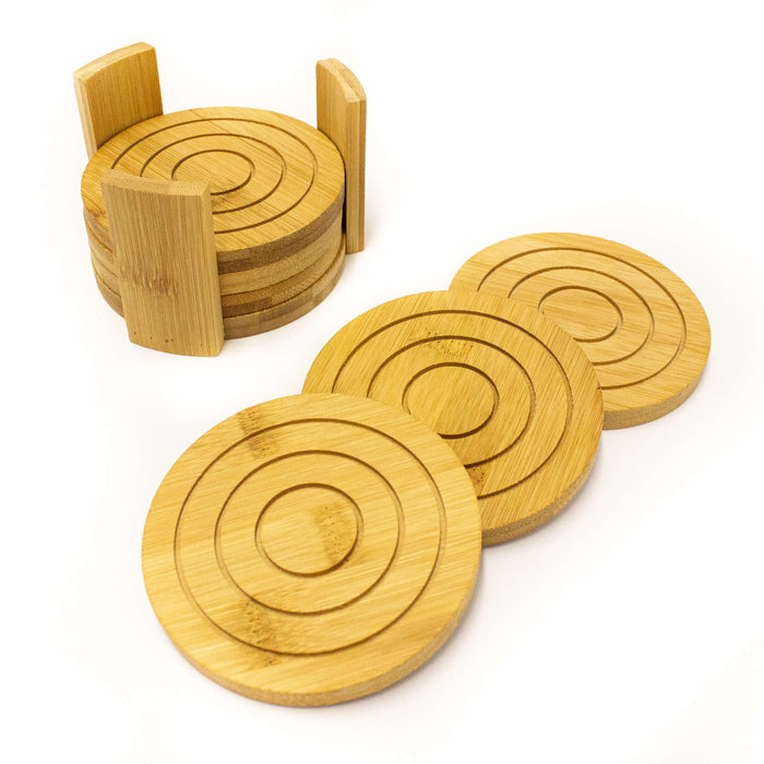 Image 4 of Bamboo 14 Pieces  Coaster Set