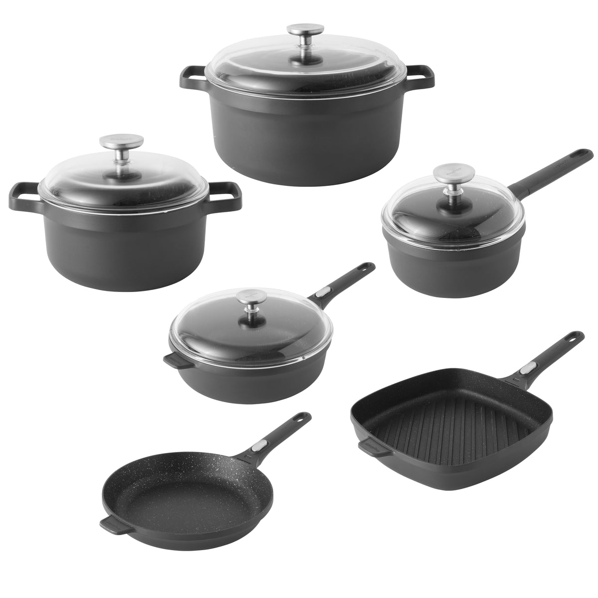 BergHOFF GEM 5Pc Non-stick Cookware Set, Best for Glass Top Cooktop and Gas  Stove