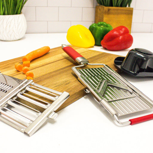 BergHOFF 6Pc Multi Slicer Pro Mandolin, Red - Kitchen Knives