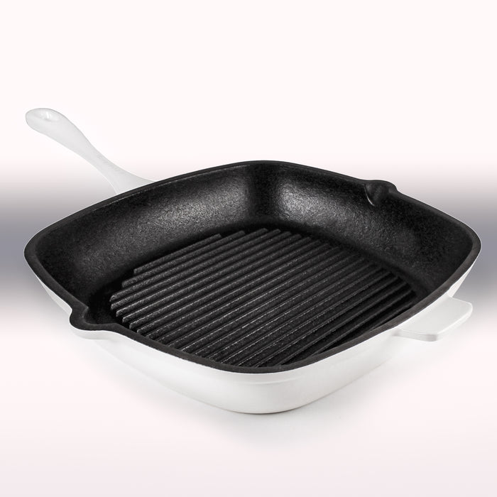 Image 3 of Neo 11" Cast Iron Square Grill Pan, White