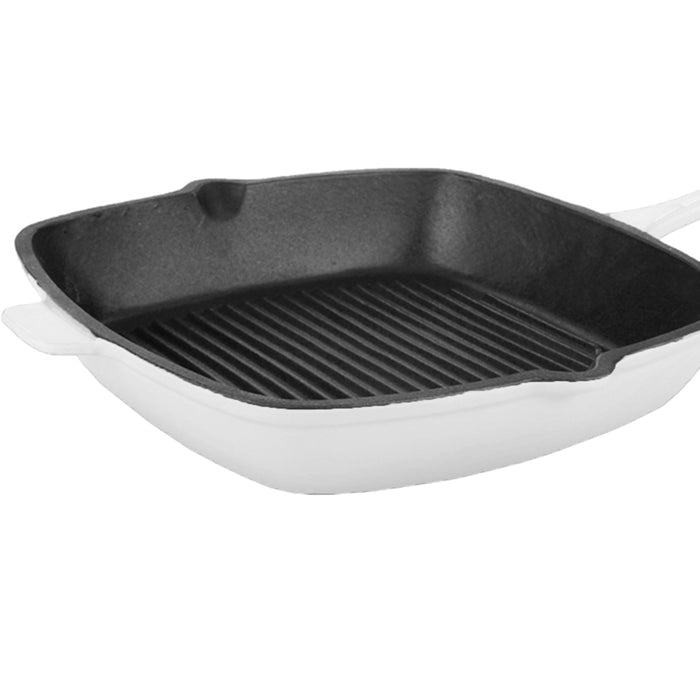 Image 7 of Neo 11" Cast Iron Square Grill Pan, White