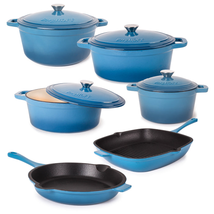 Image 1 of Neo 10Pc Cast Iron Cookware Set, Blue