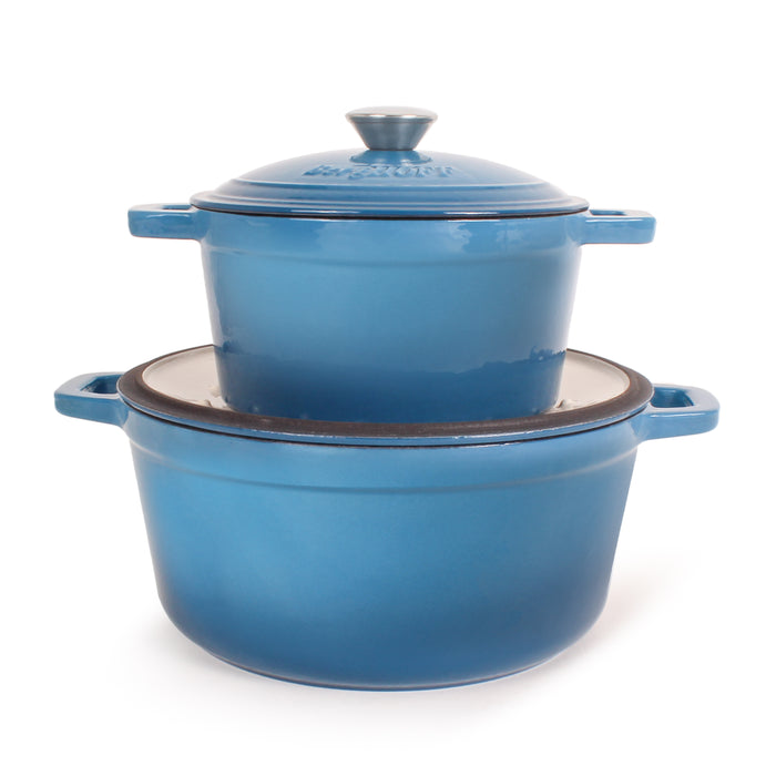 Image 4 of Neo 10Pc Cast Iron Cookware Set, Blue